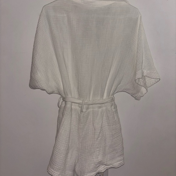 White Button-Up Romper - Picture 7 of 7